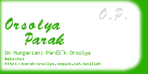 orsolya parak business card